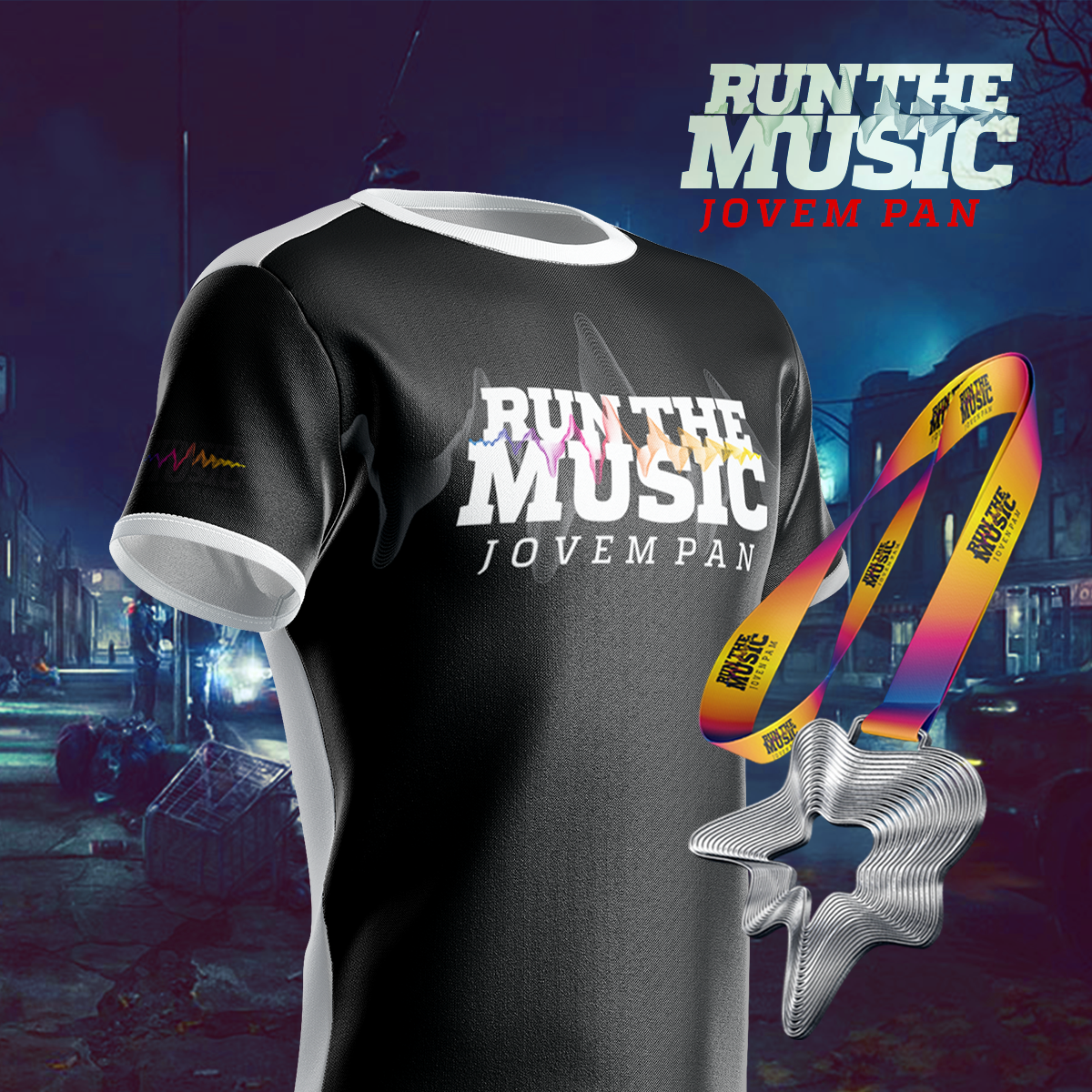 layout_run_the_music_kit camiseta e medalha