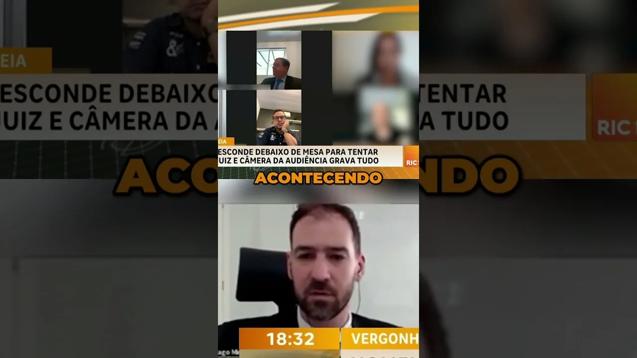Homem tenta enganar o juiz, se escondendo embaixo da mesa; câmera registrou o caso