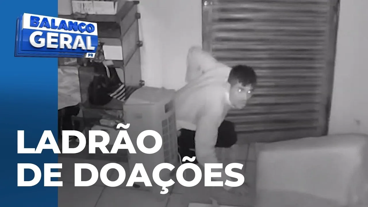 Ladrão arromba entidade e rasteja para furtar alimentos que seriam doados às famílias carentes