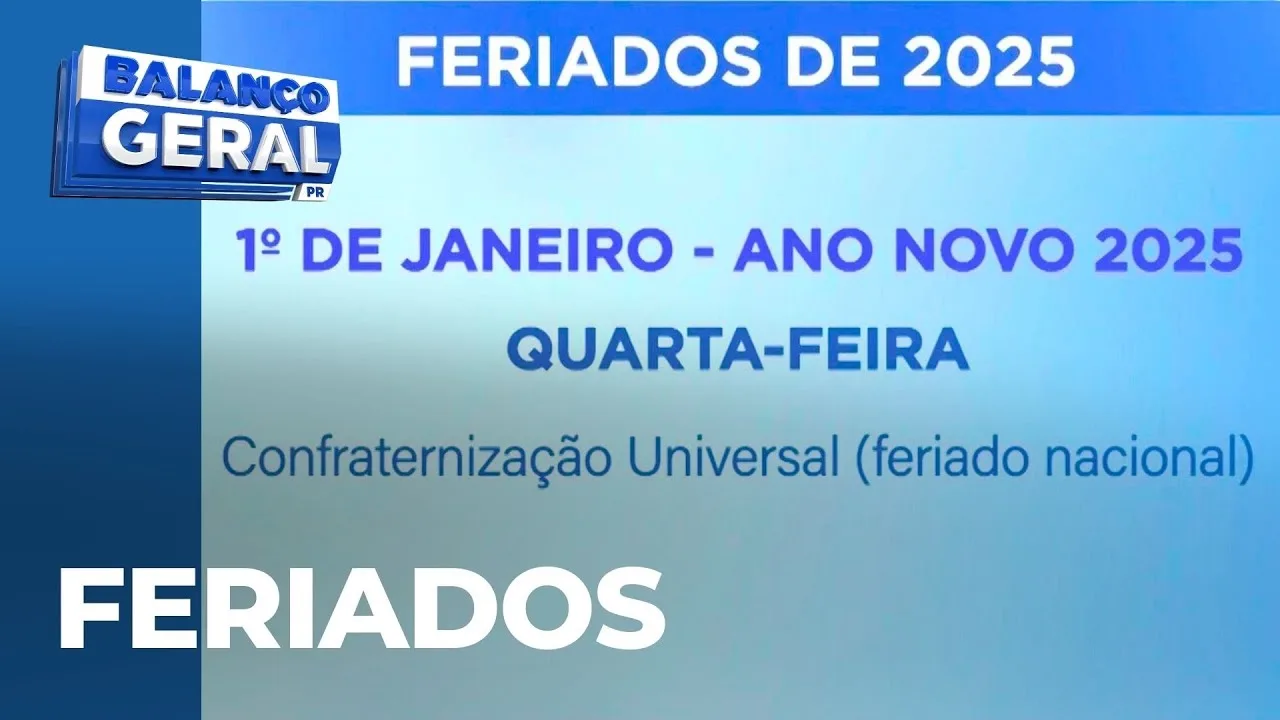 Feriados 2025: no calendário, estão previstos 11 feriados nacionais; pelo menos 6 caem em dias úteis
