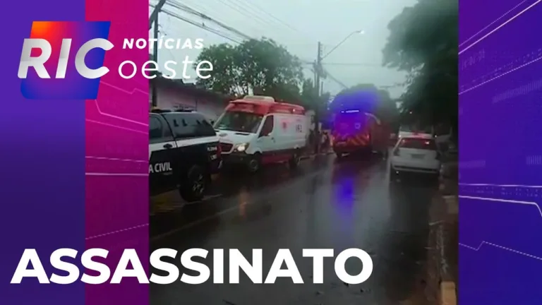 Homem é morto e mulher baleada em frente a escola, no bairro Boa Esperança, em Toledo