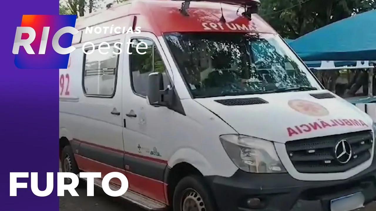 Ambulância do Samu, estacionada na frente da unidade de saúde, é furtada em Foz do Iguaçu