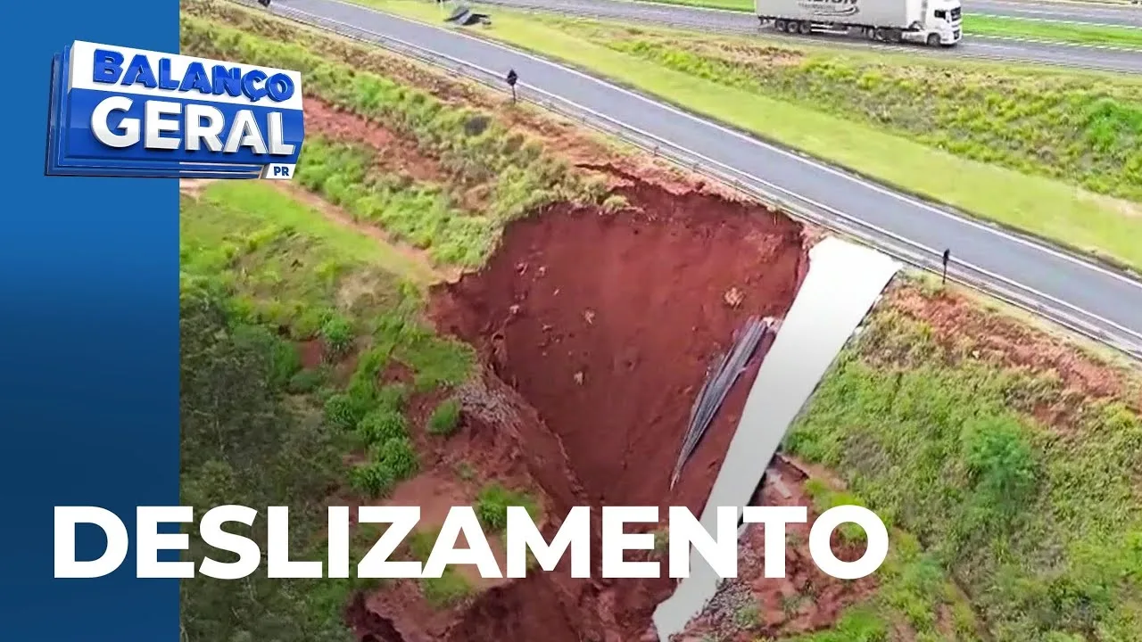 Trecho da BR-376 é bloqueado após deslizamento de terra em Nova Esperança