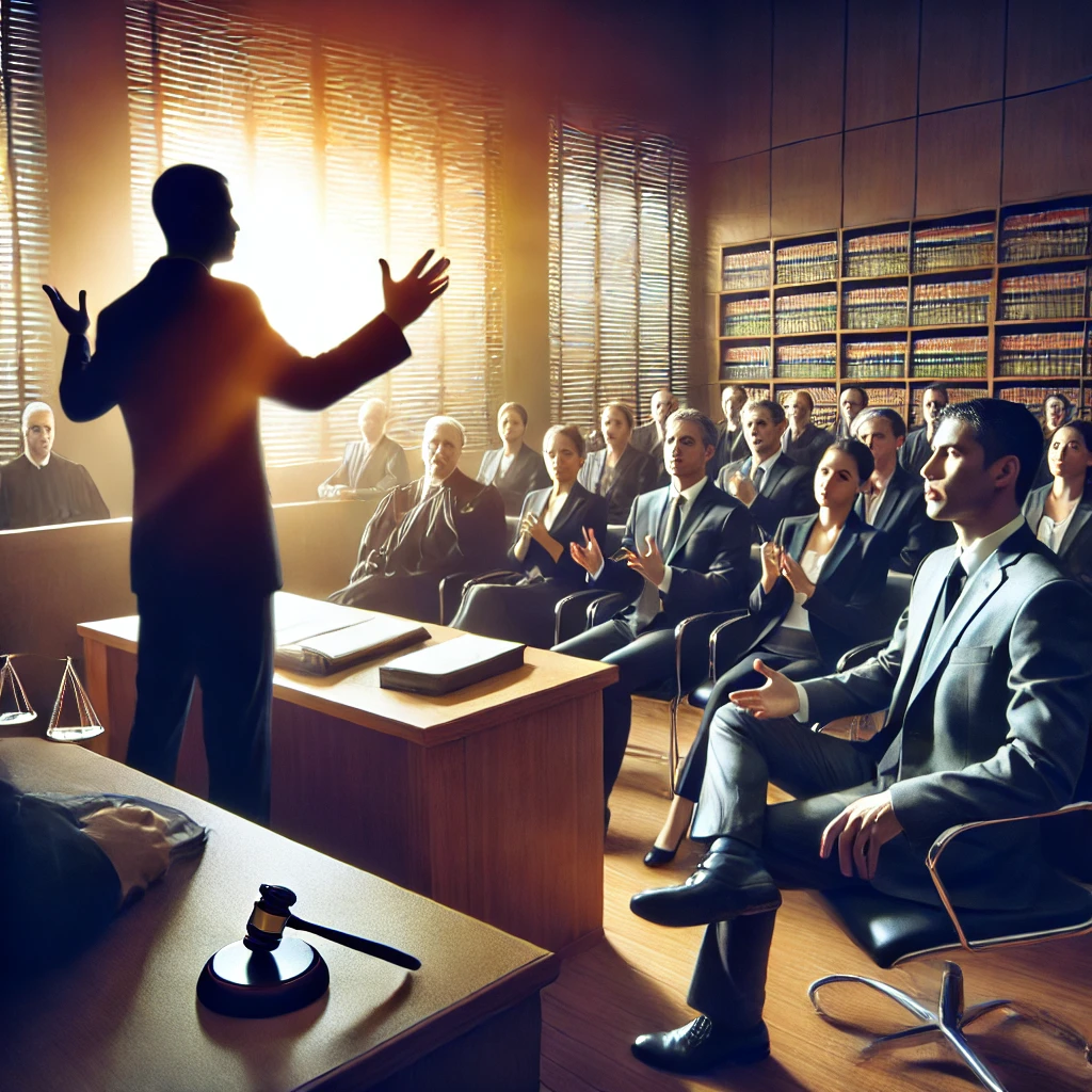 advogado defendendo cliente direitos do acusado