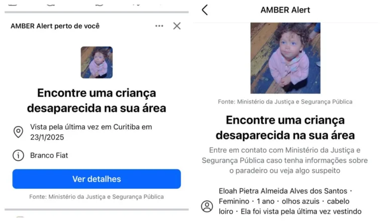 O alerta está sendo emitido nas redes sociais da Meta