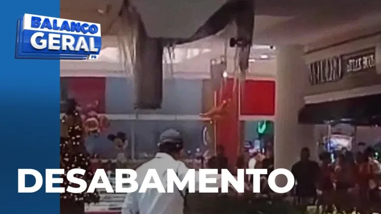 Teto de shopping desaba em Ponta Grossa; vídeo registrou a ocorrência