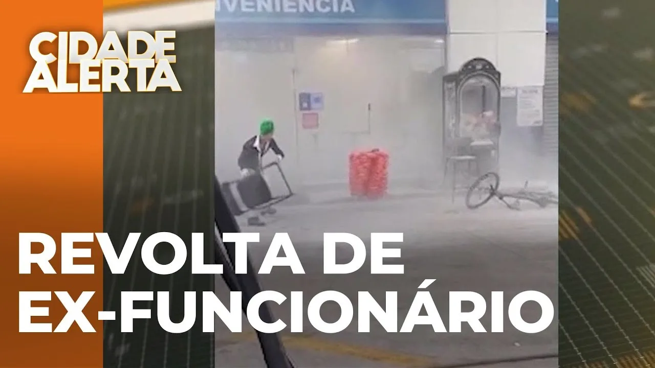 Frentista destrói loja de conveniência em posto após demissão e briga com namorada