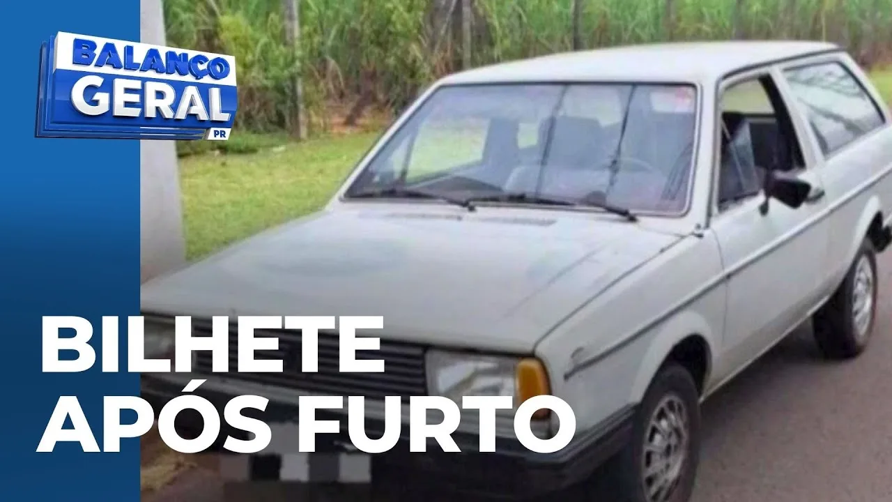 Suspeito de furtar carro abandona o veículo com bilhete pedindo desculpas ao dono