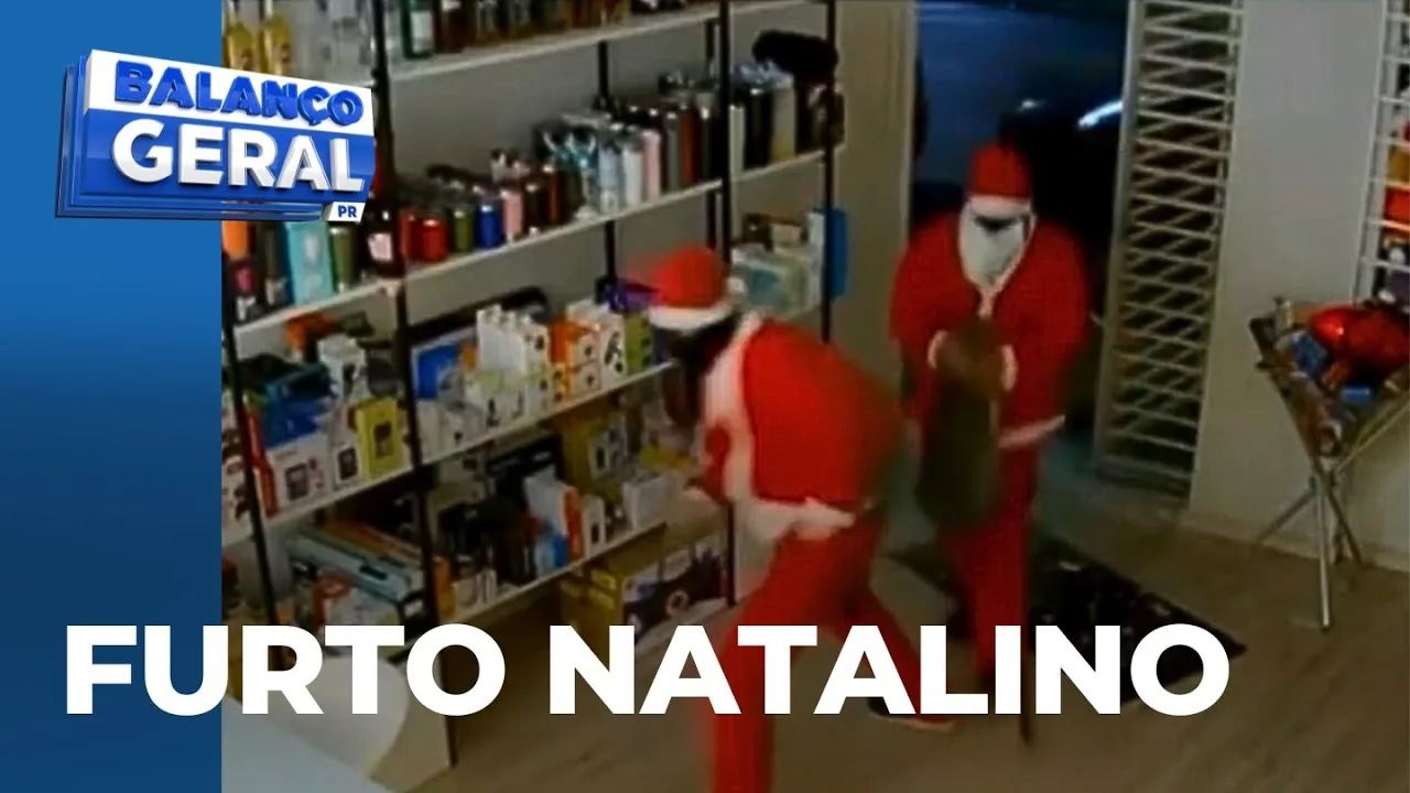 Dupla de ladrões aproveita o natal, se veste de Papai Noel e furta loja de eletrônicos