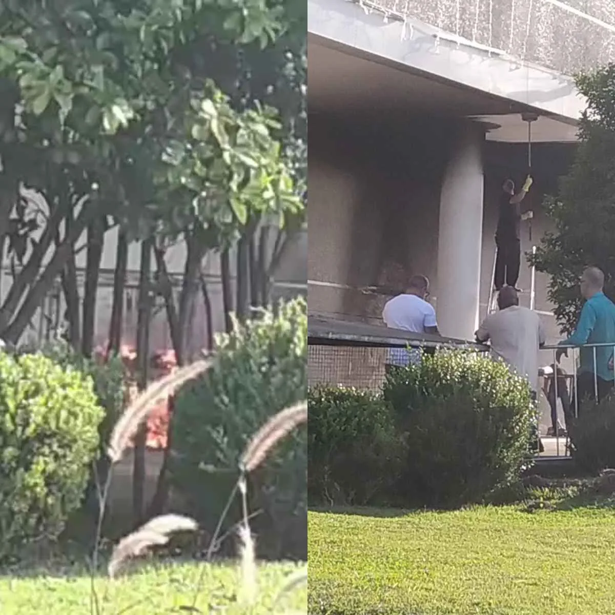 Incêndio é registrado na entrada de estacionamento de shopping em Curitiba