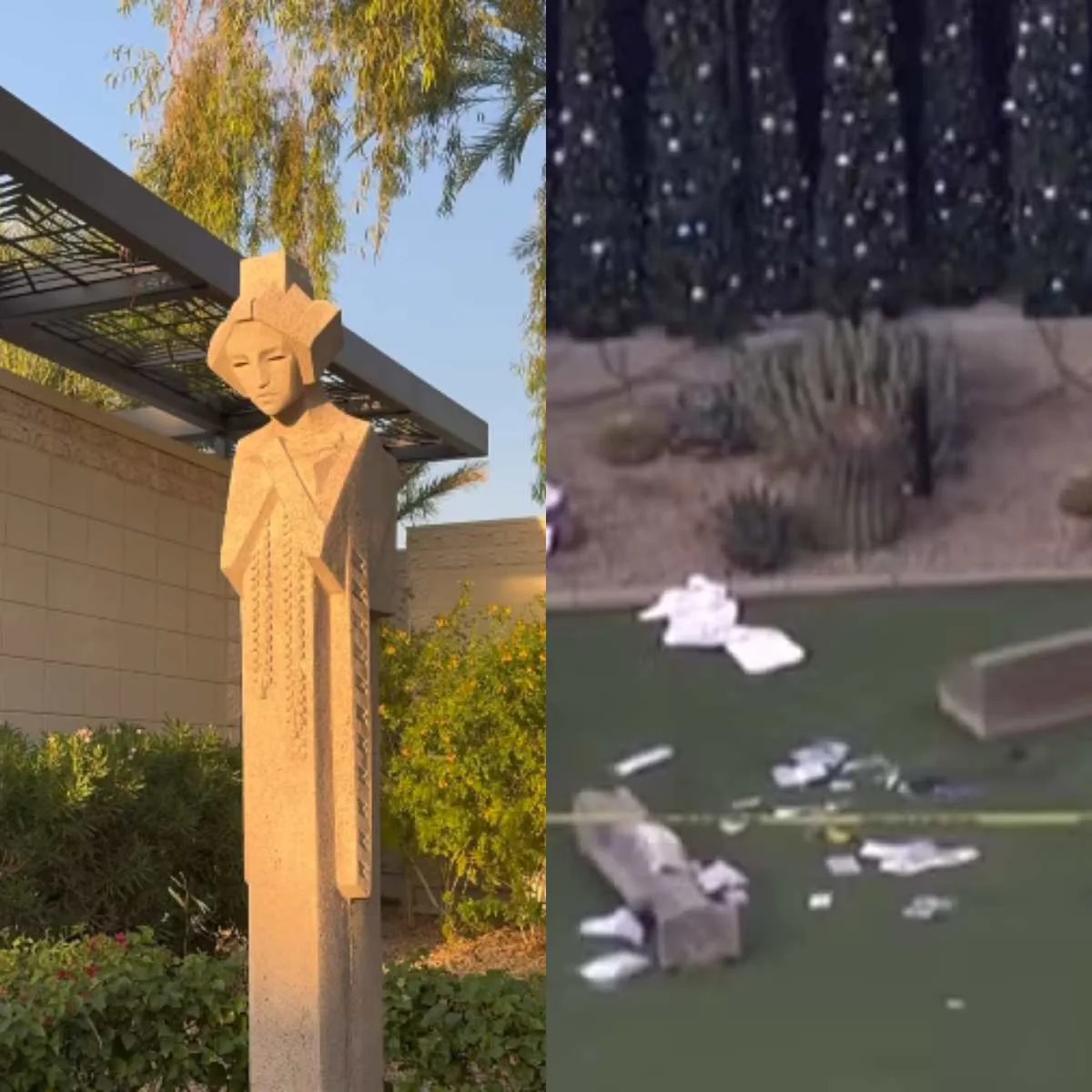 Criança de 8 anos morre esmagada por estátua de concreto que caiu em hotel