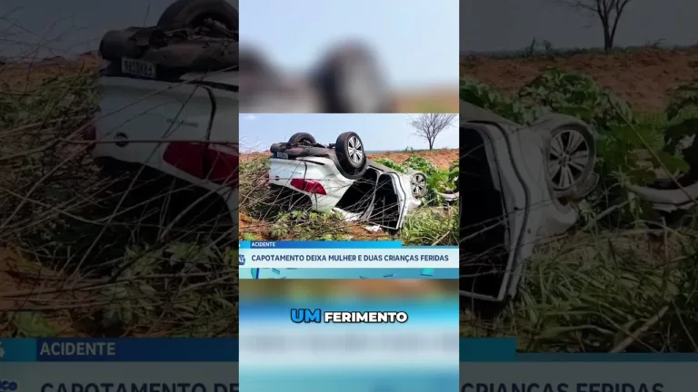 Acidente na PR-489: capotamento deixa mulher e duas crianças feridas