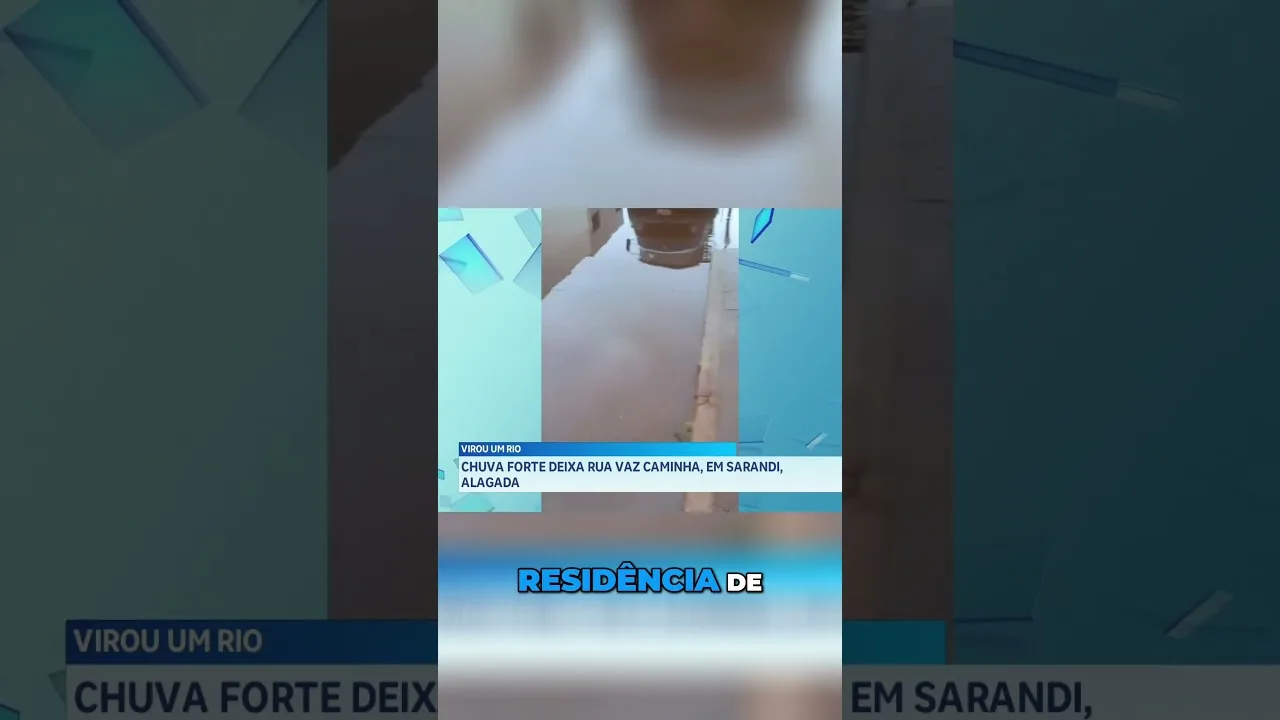 Tempestade transforma rua em rio, na cidade de Sarandi; Paraná continua com chuvas fortes