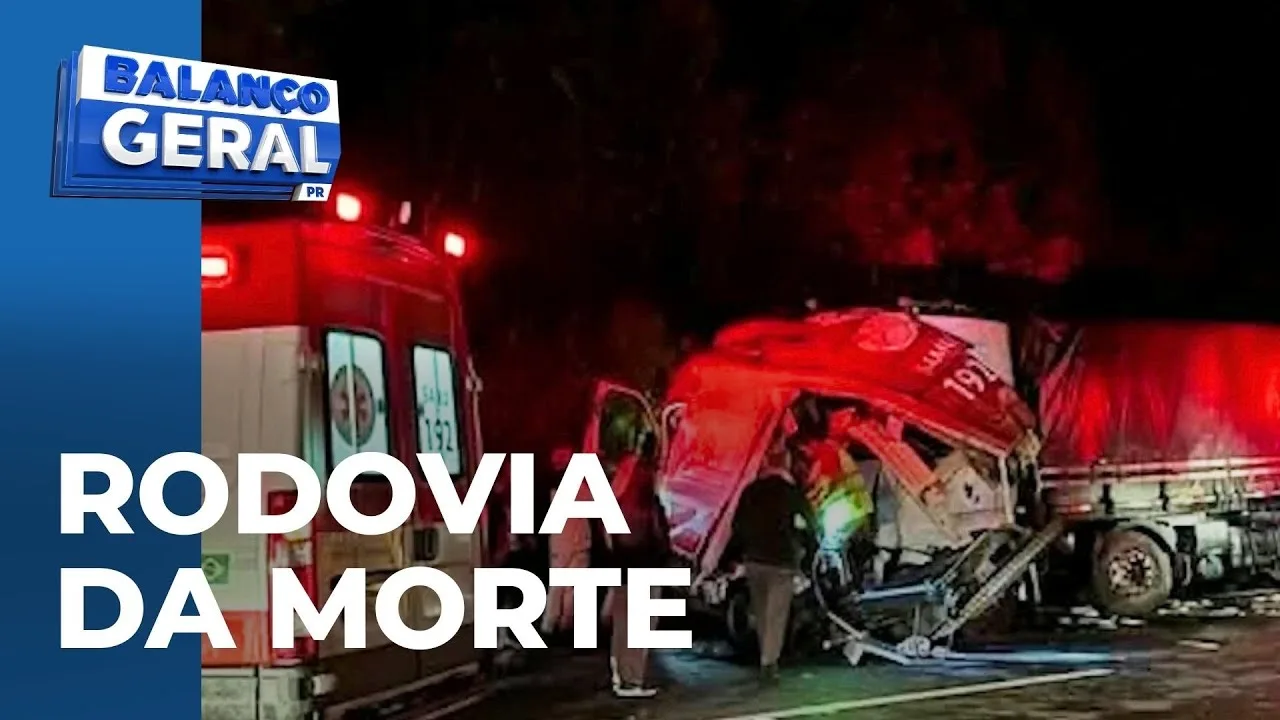 Tragédia na rodovia do Xisto: quatro pessoas morrem em batida entre ambulância e caminhão