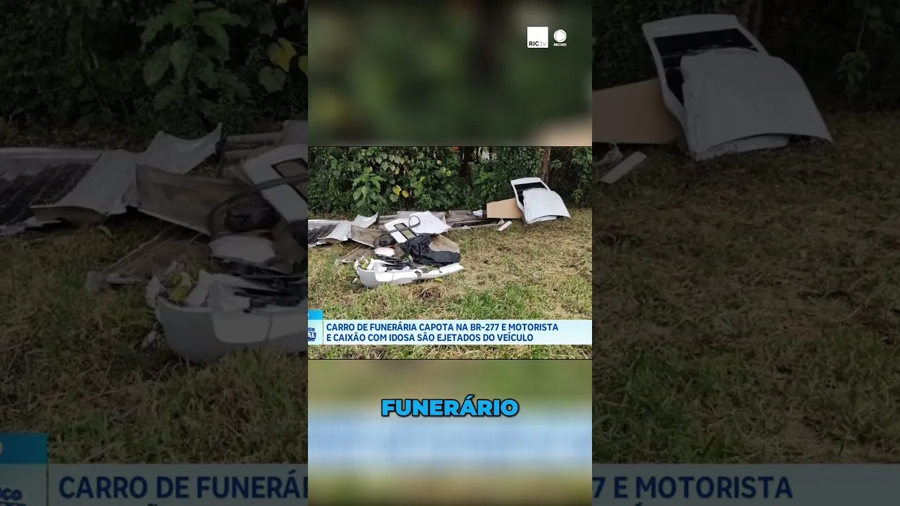 Acidente na BR-277: Carro funerário capota e caixão com idosa é arremessado