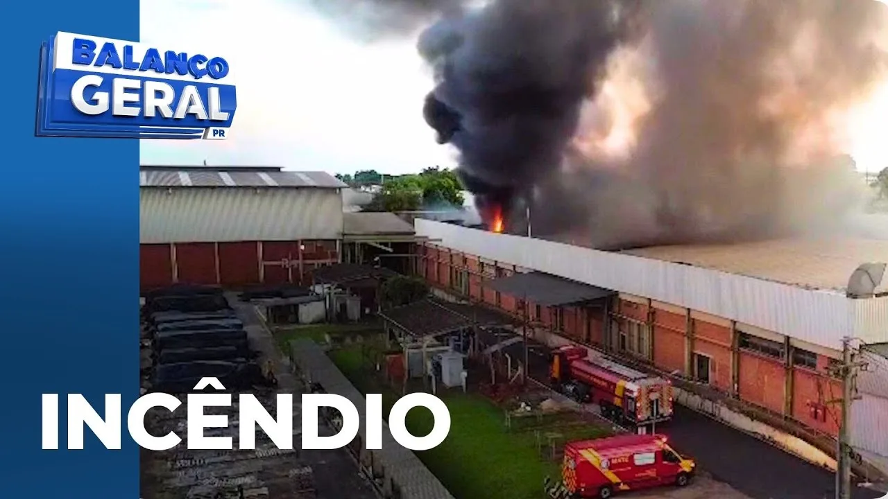 Incêndio, de grandes proporções, atinge fiação de algodão em cooperativa de Maringá