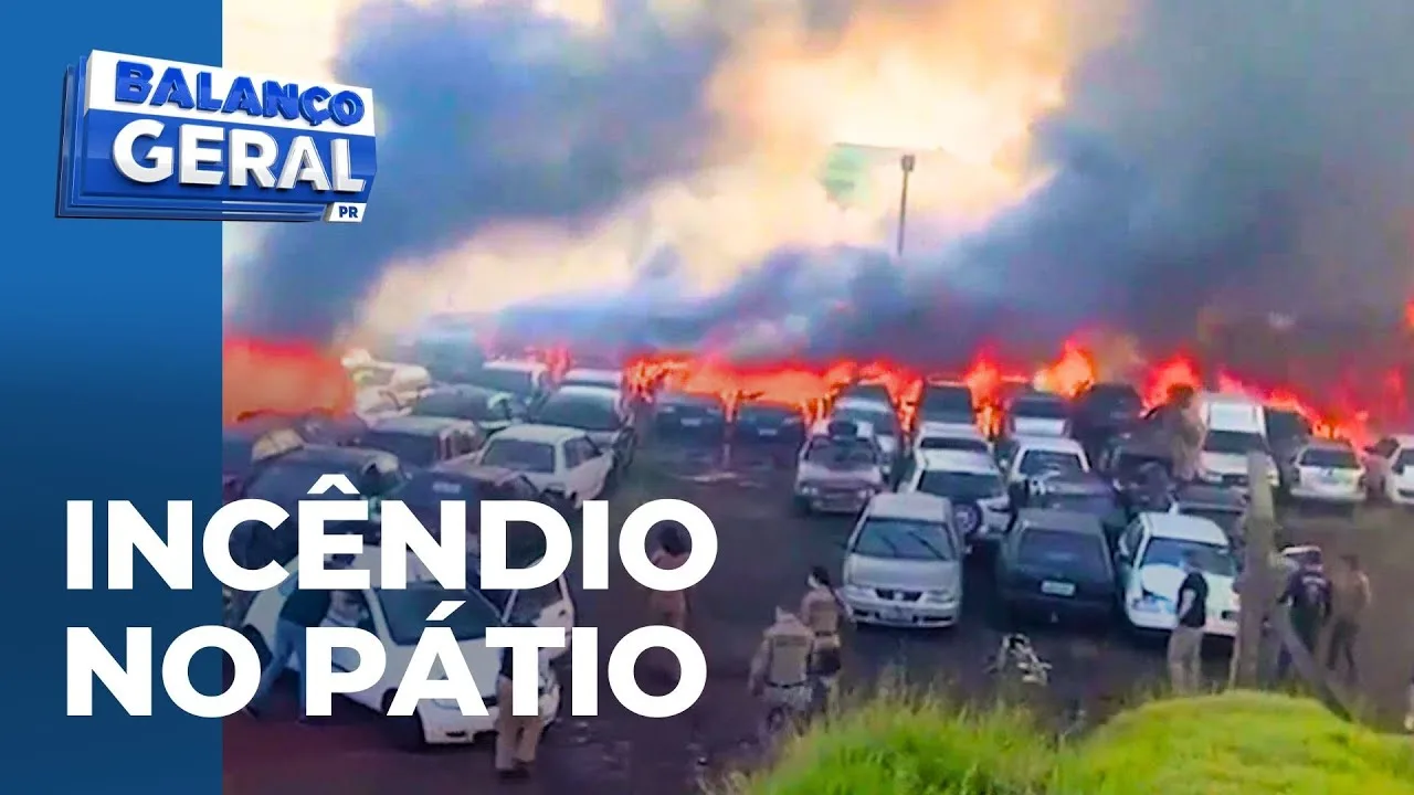 Incêndio em Apucarana: fogo destrói 70 veículos apreendidos em pátio da Polícia Militar