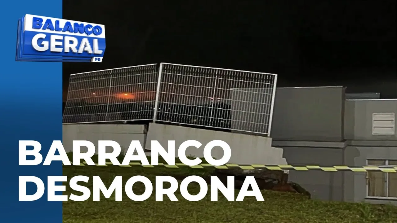 Barranco desmorona e interdita 4 blocos de condomínio recém inaugurado em Araucária