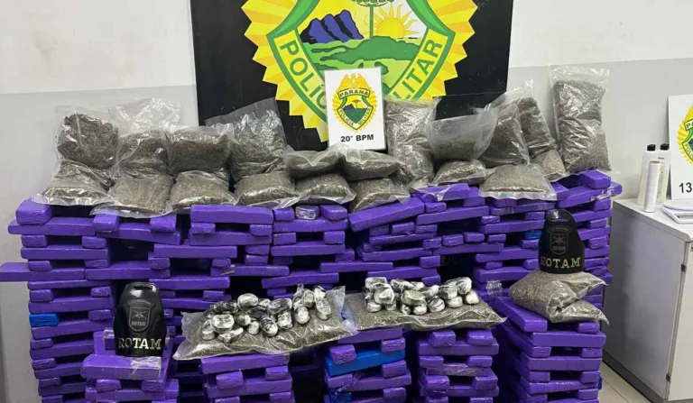 Maconha estava escondida em sacos de lixo