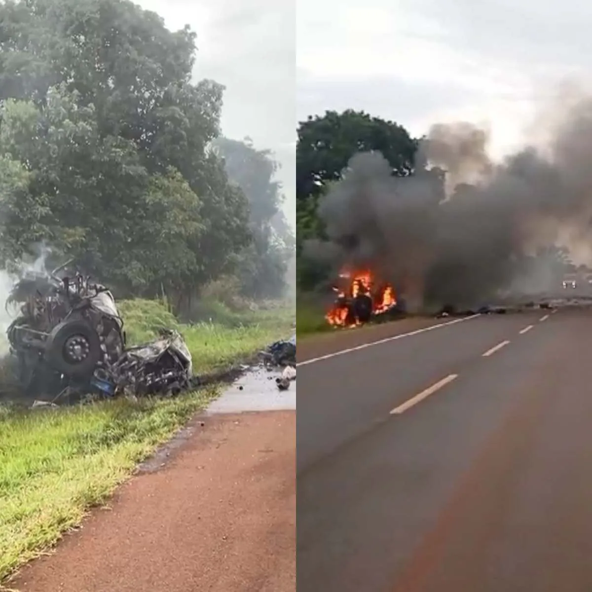 Caminhão pega fogo e motorista tem 60% do corpo queimado após grave acidente no PR