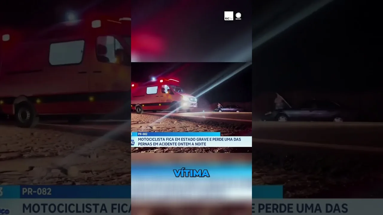 Motociclista perde uma das pernas em acidente na PR-082 e fica em estado grave