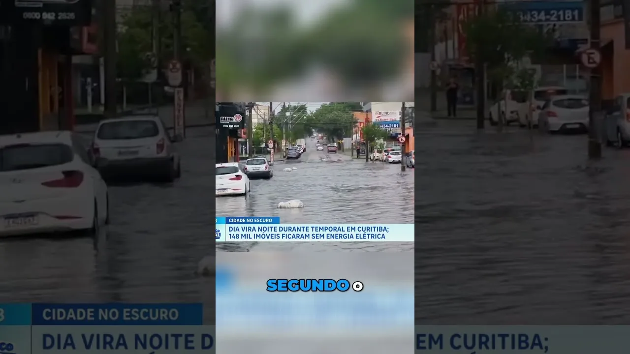 Dia vira noite durante temporal em Curitiba; 148 mil imóveis ficaram sem energia elétrica