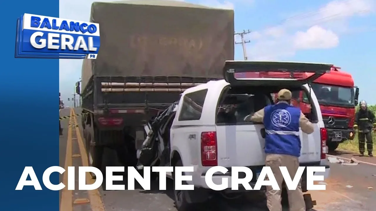 Acidente grave na PR-444: colisão entre caminhonete e carreta deixa uma pessoa morta e 2 feridas