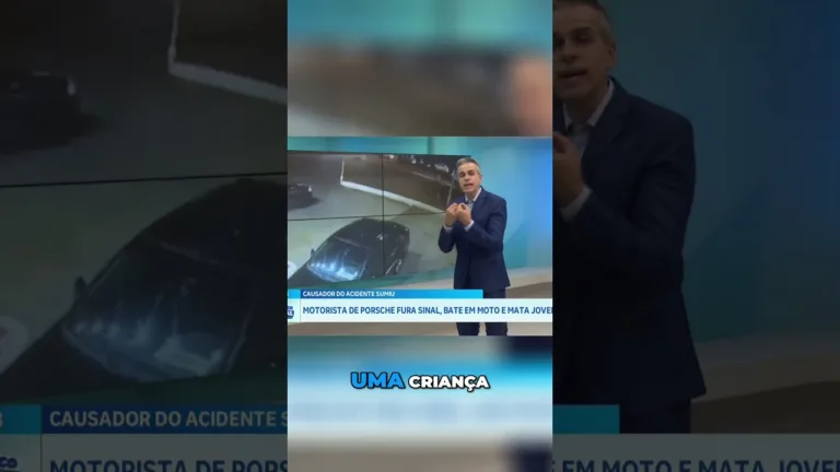 Motorista de Porsche fura sinal, bate em moto e mata jovem