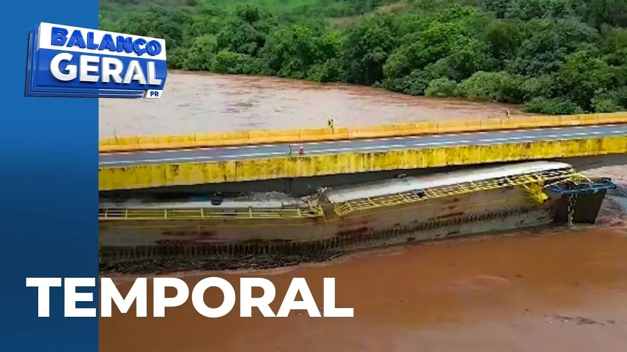 Temporais danificam estrutura de pontes; chuva torrencial continua a causar estragos no Paraná