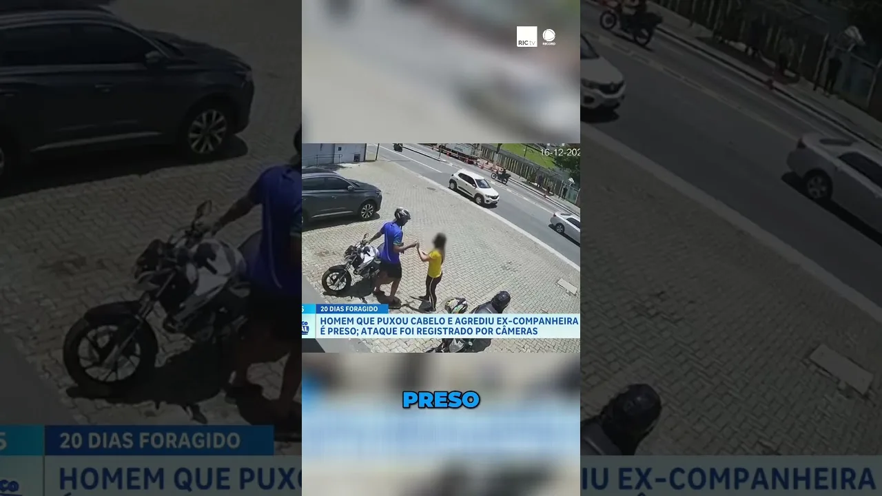 Homem que puxou cabelo e agrediu ex-companheira é preso; ataque foi registrado por câmeras