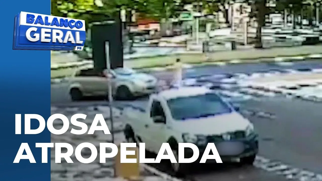 Idosa é atropelada na faixa de pedestres; câmera de segurança flagrou o acidente