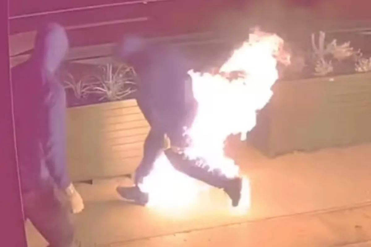 Homem tenta incendiar lanchonete e sai pegando fogo 