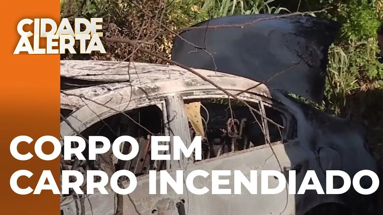 Corpo encontrado em carro incendiado na estrada rural: Investigação em andamento