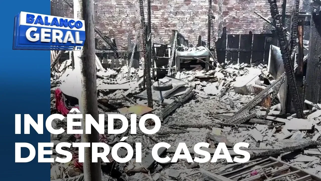 Acidente em Cascavel: Fogo consome duas residências no bairro Brasília