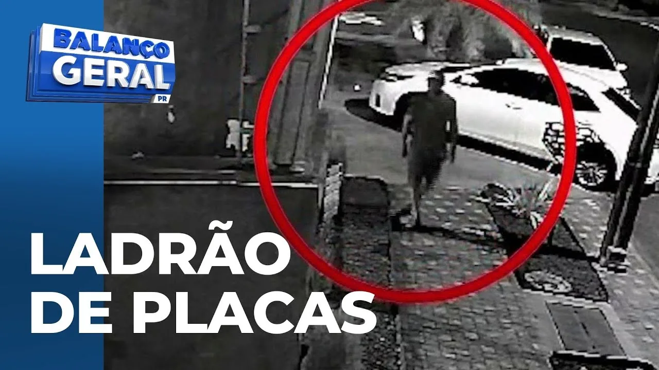 Homem furta placa, localizada no jardim de uma residência, em Maringá