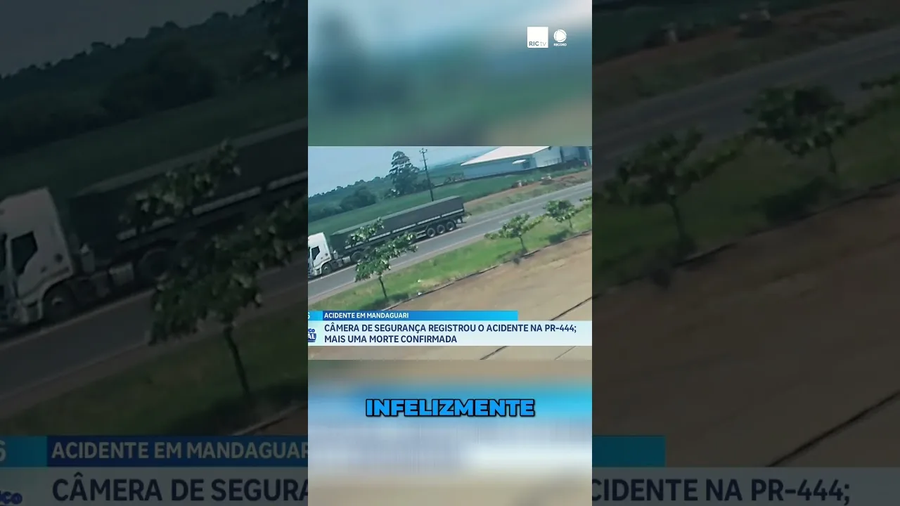 Acidente flagrado: câmera de segurança registrou o acidente com morte na PR-444