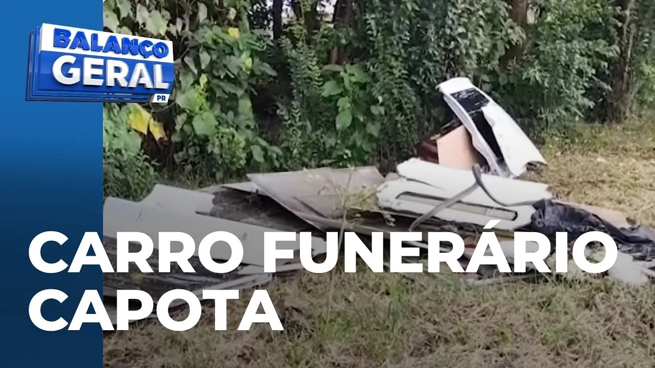 Acidente na BR-277: Carro funerário capota e caixão com idosa é arremessado