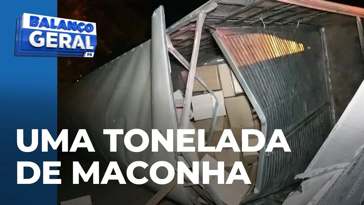 Uma tonelada e meia de maconha escondida em carreta tombada