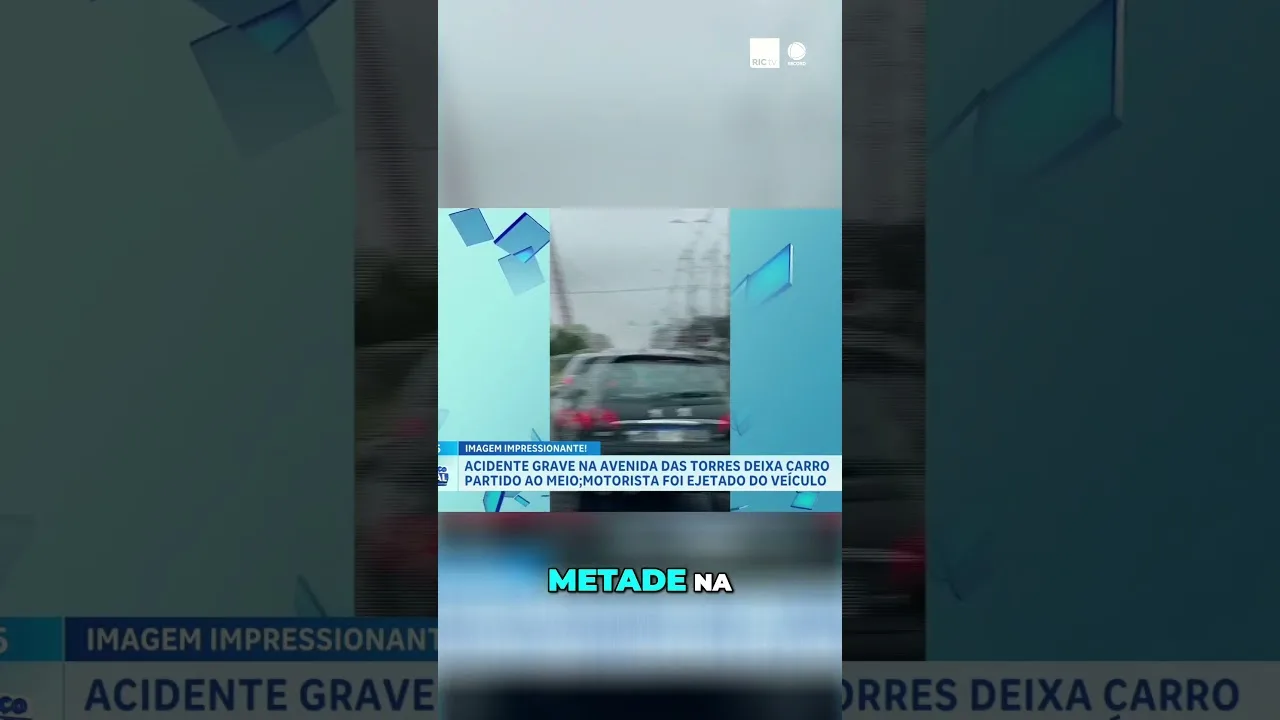 Acidente grave, na Avenida das Torres, deixa carro partido ao meio; motorista foi ejetado