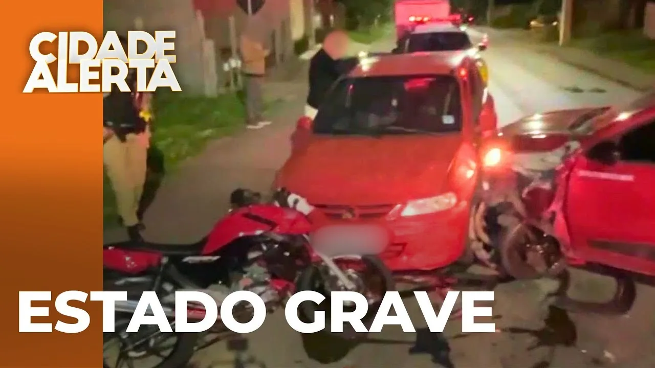 Mulher, com suspeita de embriaguez, bate em moto e deixa a vítima em estado grave