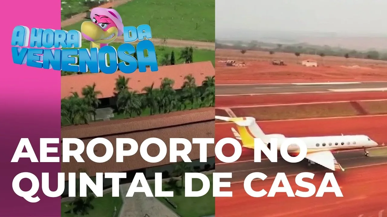 Gusttavo Lima  e a dupla Henrique e Juliano mostram seus aeroportos no quintal de casa