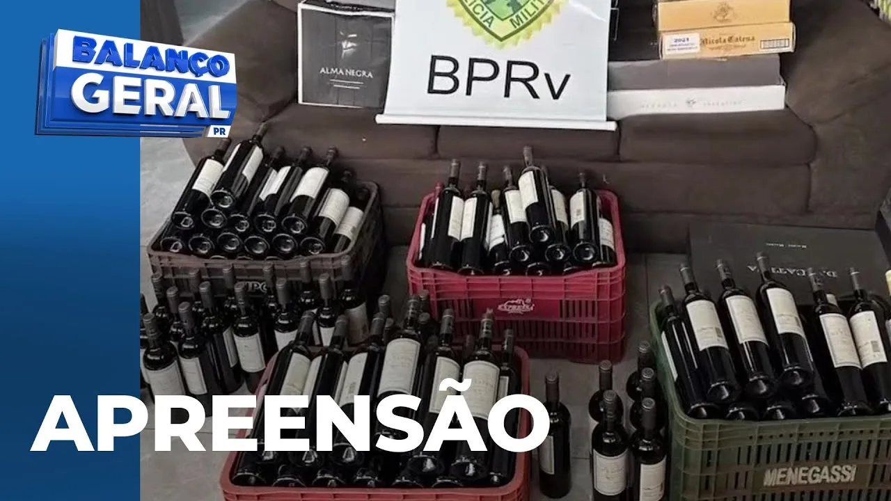Mais de 450 garrafas de vinhos, do Paraguai, são apreendidas; carro foi parado na PR-317