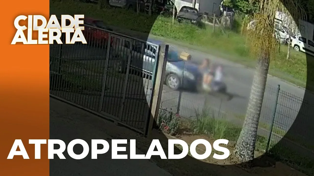 Imagens fortes: mãe e filho, de 10 anos, são atropelados em Colombo e ficam com ferimentos graves