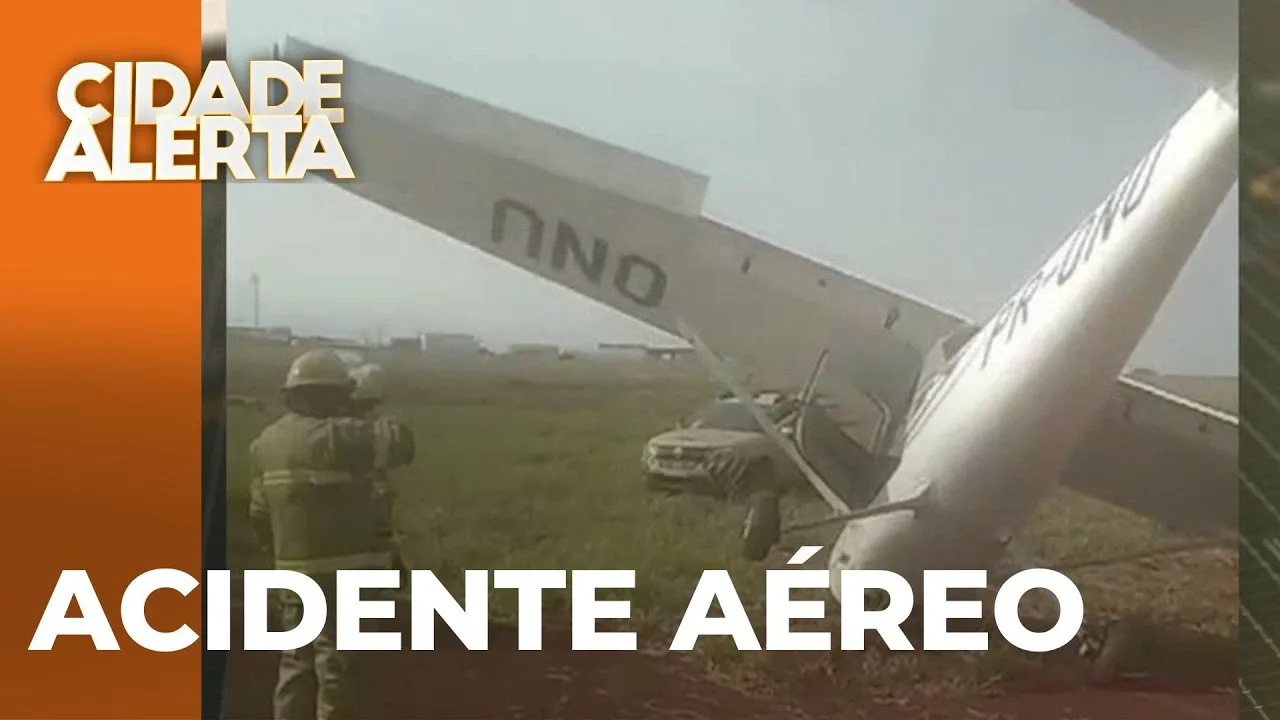 Susto na pista: Avião monomotor tomba após rajada de vento durante voo de instrução