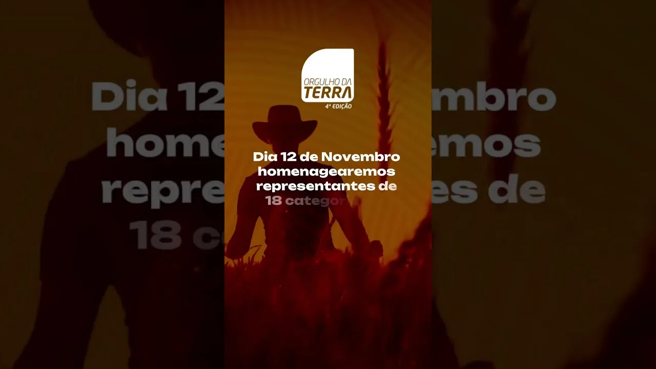 Chamada para o prêmio Orgulho da Terra no dia 12 de novembro #OrgulhodaTerra
