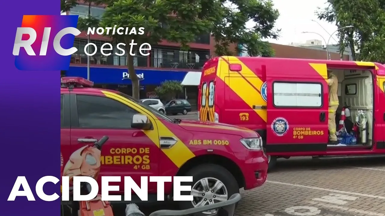 Acidente entre bicicletas deixa uma mulher ferida no centro de Cascavel