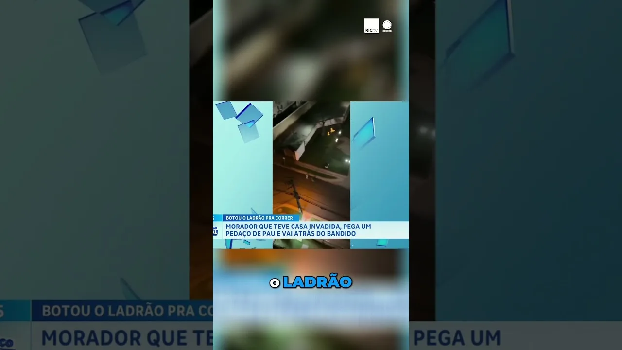 Morador que teve casa invadida, pega um pedaço de pau e vai atrás do bandido