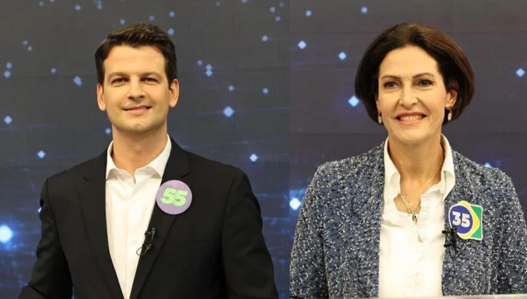 Eduardo Pimentel (PSD) e Cristina Graeml (PMB) disputam o segundo turno em Curitiba. (Foto: Franklin de Freitas/ Band)