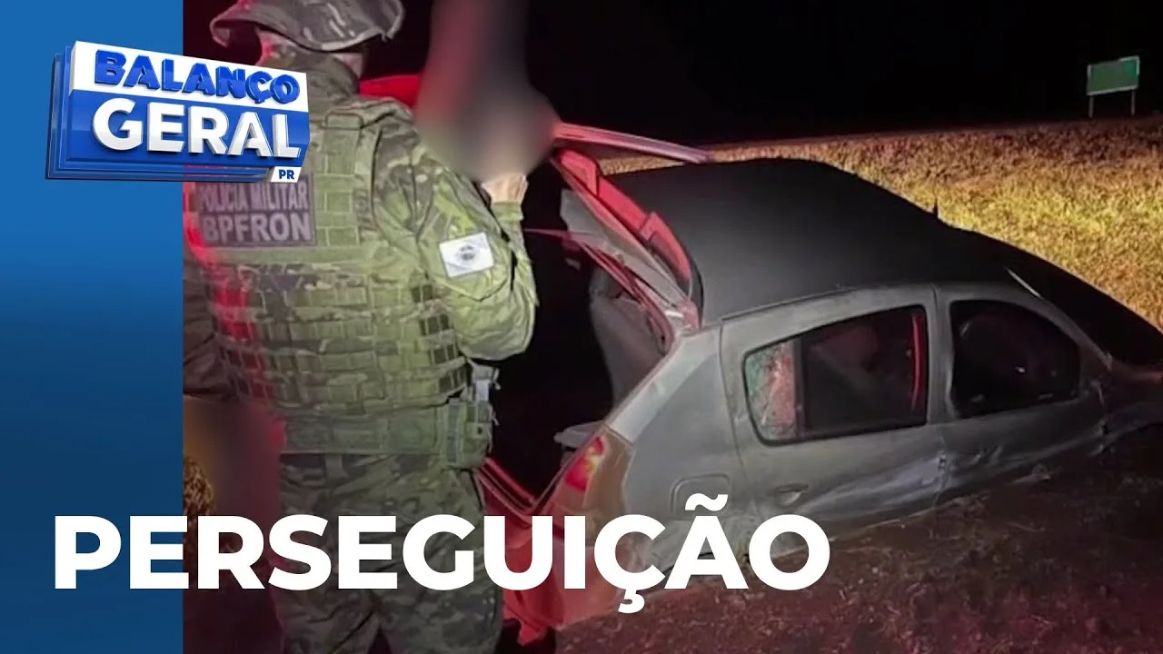Suspeito joga carro roubado na viatura do BPFRON durante perseguição que durou 12 km
