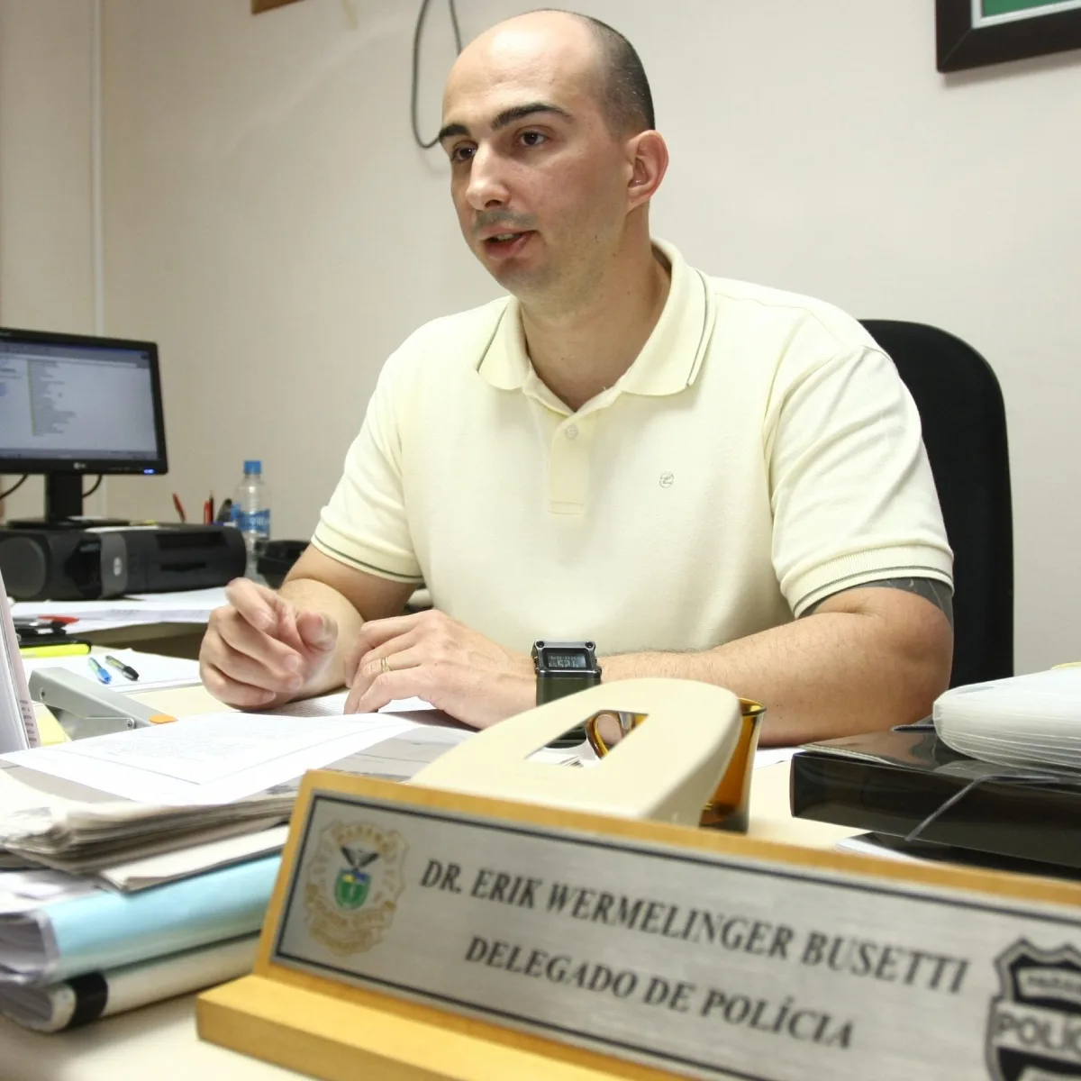 O delegado Erik Busetti foi condenado a 38 anos de prisão em julho (Foto: Divulgação/ PCPR)
